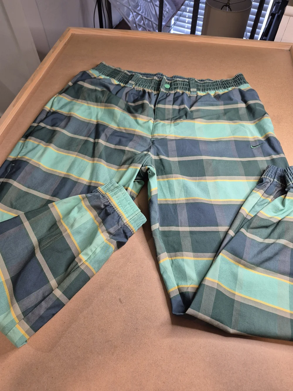 Nike Men's Plaid Joggers in Teal, Dark Green & Yellow 4356/13